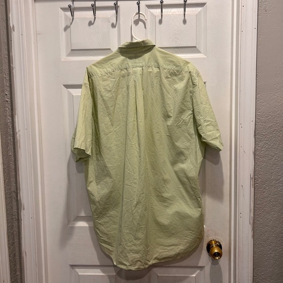 Ralph Lauren Blake Mens Large Green Gingham Check Short Sleeve Button Down Shirt - Picture 5 of 6